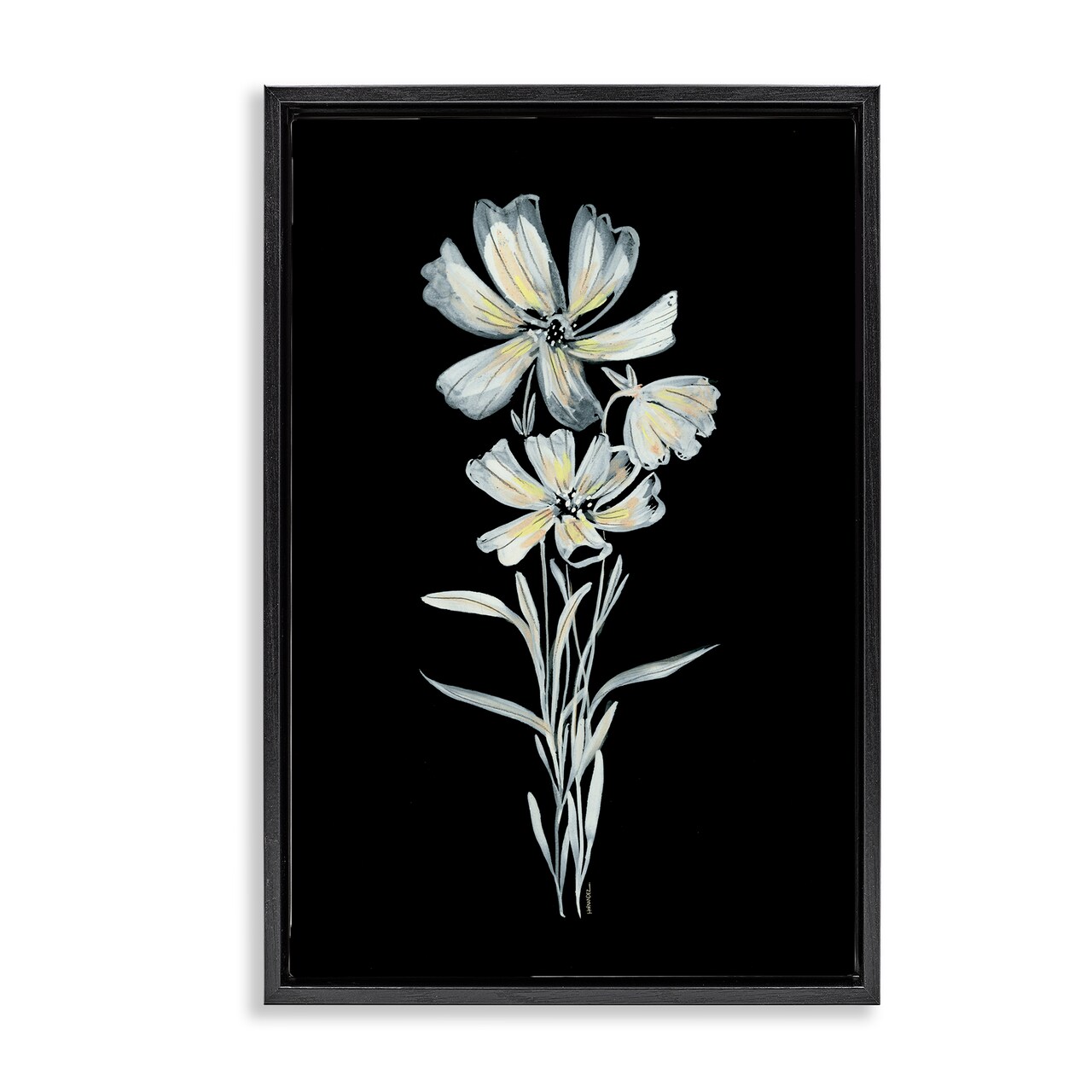 Stupell Industries Tall Floral Stems Framed Floater Canvas Wall Art Design by Leeza Hernandez